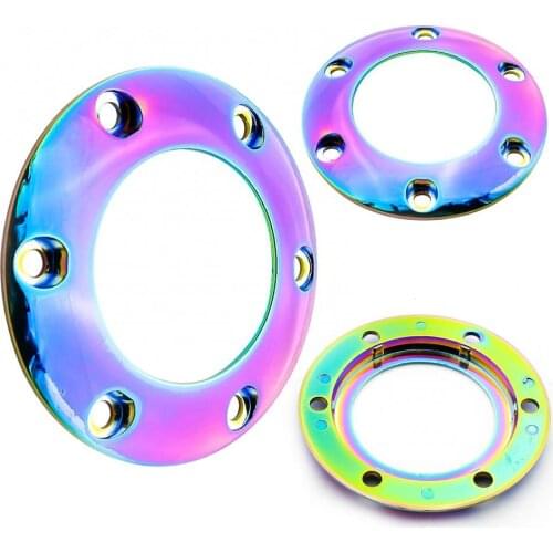 6-Hole Colorful Outer Ring Modified Racing Steering Wheel Car Horn Button Cover Steering Wheel Horn Cover