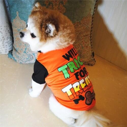 Dog T-Shirt Letter Printed Cotton Spring & Autumn Breathable Stretchy Puppy Kitten Vest