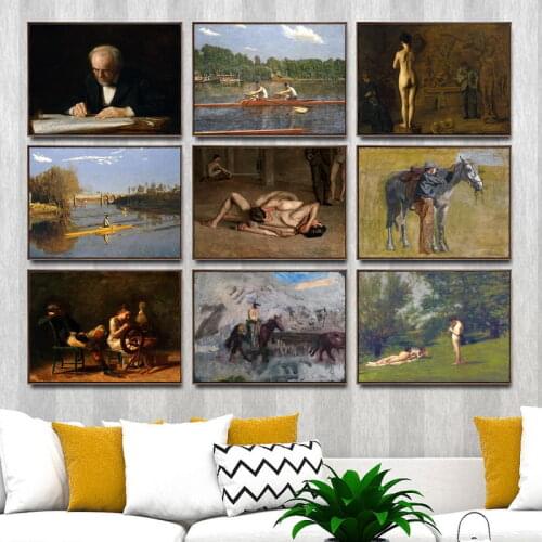 Home Decoration Art Wall Pictures Fro Living Room Poster Print Canvas Paintings American Thomas Eakins Figure Painting