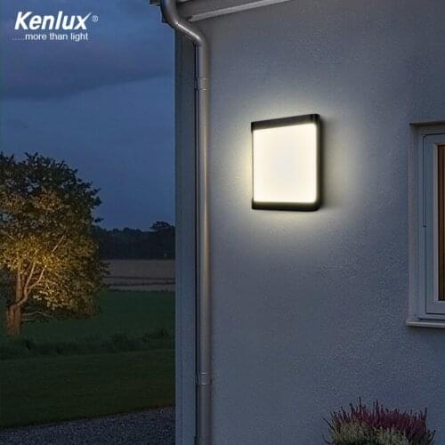 Kenlux 18W Plastic Waterproof Outdoor Led Wall Lighting Indoor Porch LED Wall Lamp Energy-saving WW/WH Garden Outdoor Light