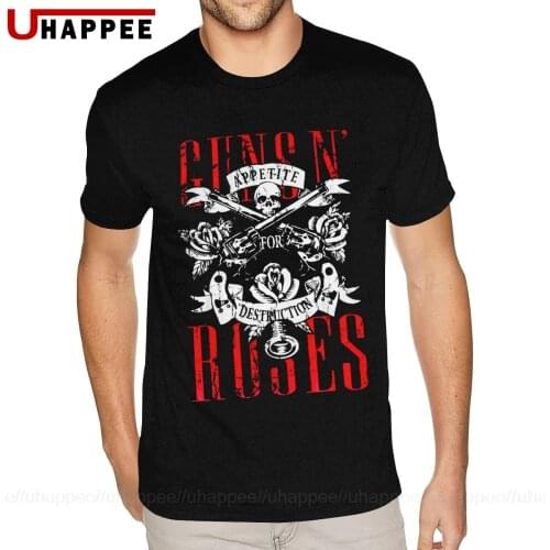 Classic Guns N Roses Rock Band Tees for Men Bespoke Short Sleeves Premium Cotton Crew Neck T Shirt