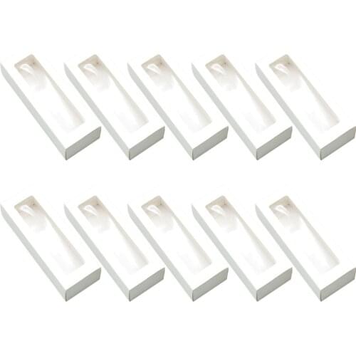 10pcs Macaron PVC Boxes with Clear Window Paper Packaging Box Cookie Containers for Home Dessert Shop