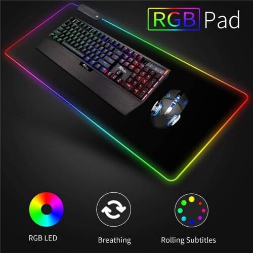 LED Glow Mousepad Rgb Large Keyboard Cover Non-Slip Rubber Base Computer Carpet Desk Mat PC Game Mousepad Mats Xxl Pc Mouse Pad