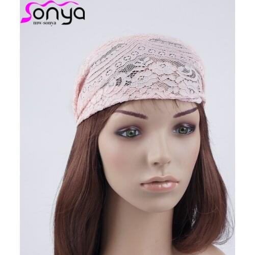Summer Lace Hollow Turbans for Women Bohemian Wide Headbands Elastic Hair Accessories HT006