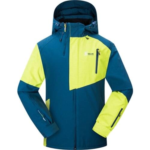 Men Winter Ski Jacket Windproof Waterproof Hooded Warm Jacket Male Outdoor Snowboard Snowmobile Snow Sports Clothes