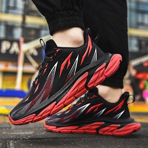 Mens Running Shoes Breathable Sneakers High Quality Wear-resistant Jogging Shoes Outdoor Trendy No-slip Sports Shoes Zapatillas