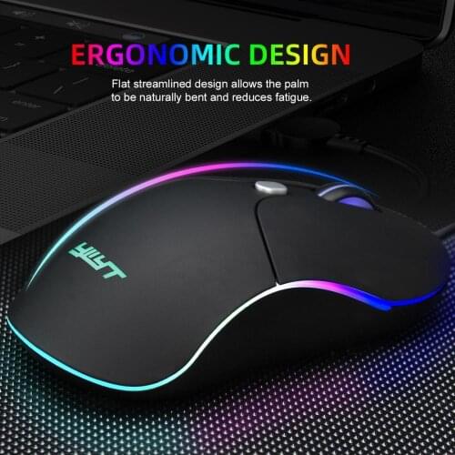 Bluelans High-end Optical Professional Gaming Mouse Wired Silent Mause Ergonomic Design 7 Bright Colors Backlit For For Lol Cs