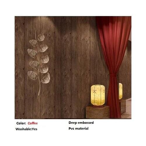 Modern Chinese Style Imitation Wood Grain Wallpaper 3d Papel De Parede Antique Nostalgic Womens Clothing Store Wall Paper Roll