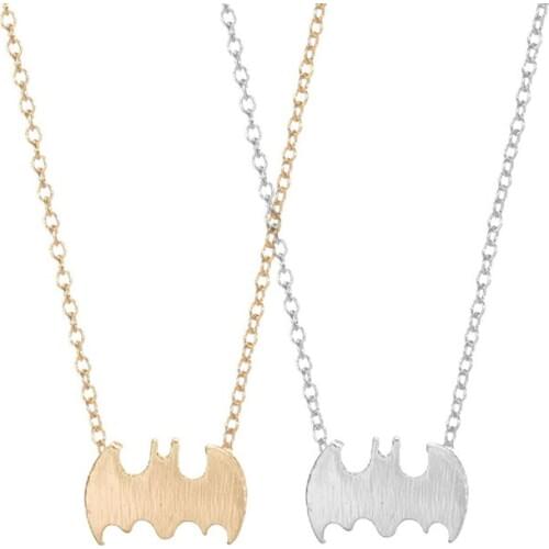 Wholesale 10pc Trending Bat Pendant Necklace Silver Gold Color Fashion Animal Jewelry For Women Friends Free Shipping