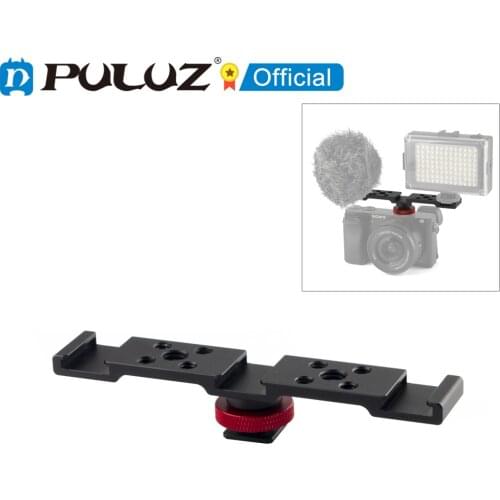 PULUZ Three-head Hot Shoe Bracket Mount for Camera Photography Selfie Light Microphone Adapter Hot Shoe