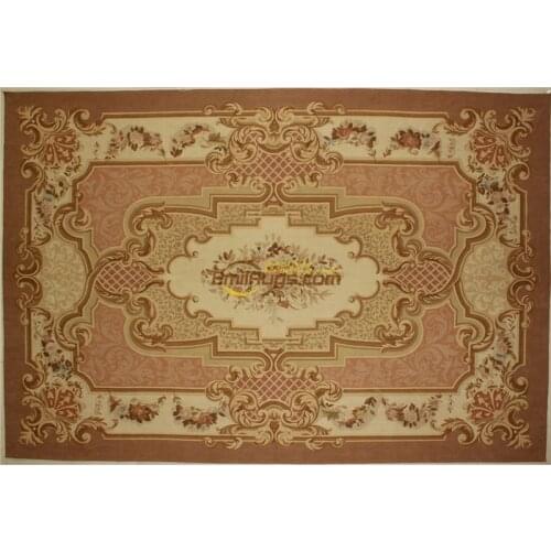French aubusson rug knitting sofa blanket to fake something antique