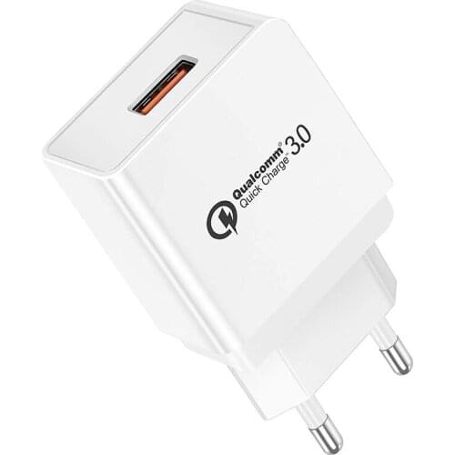QC 3.0 Wall Adapter Fast Charge 18W Travel Charger 1Port USB Charger For Smartphone Tablet PC
