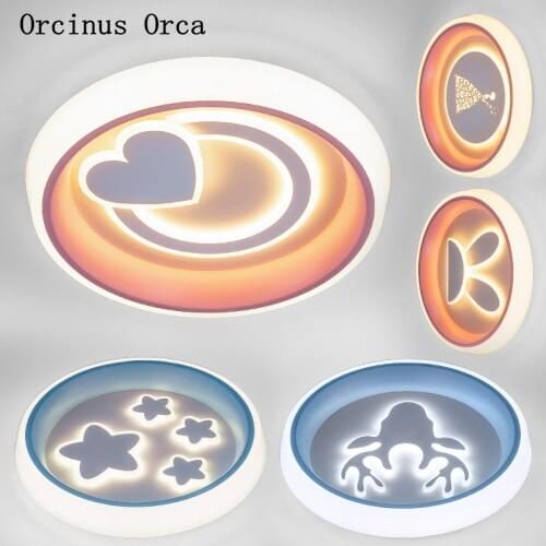 Modern simple LED round ceiling light Boy Girl Bedroom childrens room light cartoon creative color love ceiling lamp