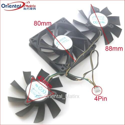 SA82OU GA92O2U 12V 0.46A 4Pin 87mm VGA Fan For Dataland HD7990 Devil 13 Graphics Card Cooler Cooling Fan