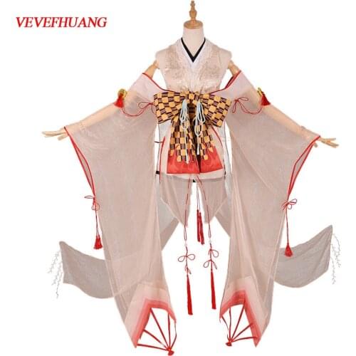 VEVEFHUANG Kосплей Hot Game Onmyoji SSR Shiranui Diver Ali Kimono Cosplay Costume Uniform Dress Halloween Xmas Carnival Party