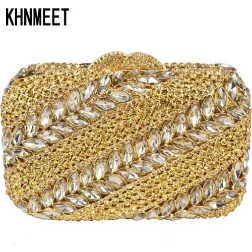 LaiSC green Crystal evening bag Luxury diamond women clutch bag Ladies party purse SC309