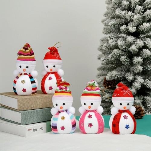 1pcs 20cm Christmas Decorations Foam Snowman Doll Pendant Cute Christmas Tree Hanging Ornaments Home Festive Supplies