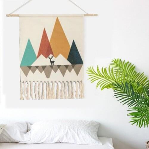 15 Kinds Style Hand-Woven Ethnic Tapestry with Tassel Valance Nordic Canvas Background Decorative Painting Versailles Paintings