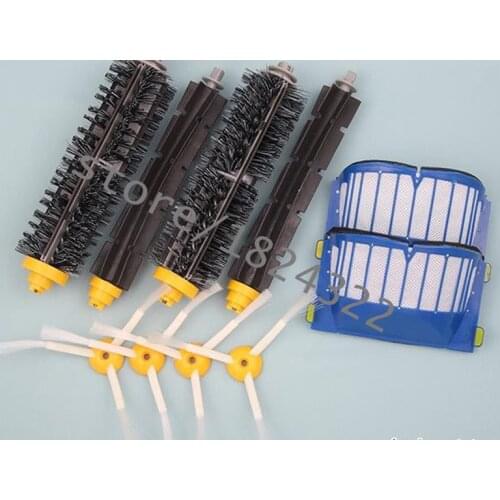 2 Blue AeroVac Filter + 2 set main Brush kit +4 side brush for iRobot Roomba 600 Series 620 630 650 660 accessory Replacment