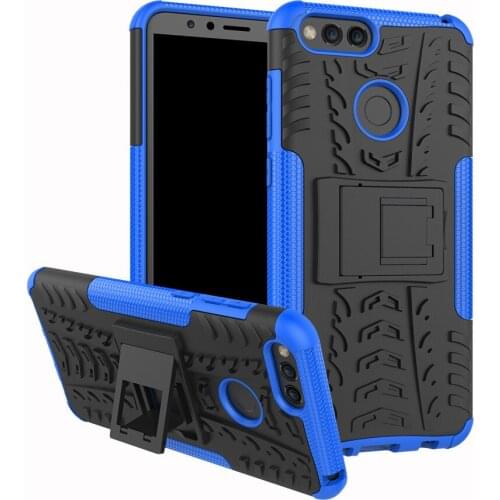 2021 for Honor 7 X Cover Case for Huawei Honor 7X Rugged Dual Layer Shockproof Hard Silicone Armor Phone Case Stand Holder