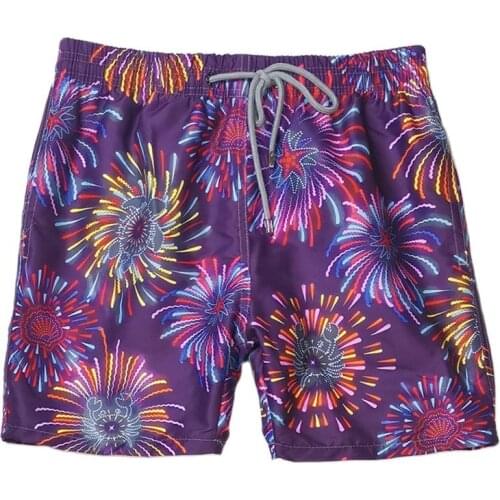2021 New Mens Graphic Fireworks Printed Swimwear Beach Surf Pants Quick Dry Luxury Board Shorts Boxer Bermudas V264