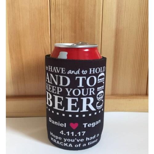 300pcs/lot Neoprene Stubby Holders With Personalised Design Printed Stubby Beer Cooler Bags For Wine Food Cans Beer