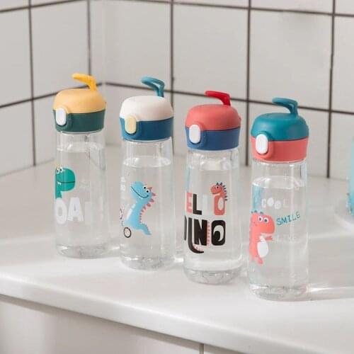 350/500ML Plastic Sport Bottle For Water Cute Dinosaur Pattern Drinking Bicycle Bottle Childrens Water Cups Bpa Free