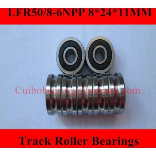 6MM track LFR50/8-6 NPP LFR50/8 Groove Track Roller Bearings 8*24*11 mm ABEC-5