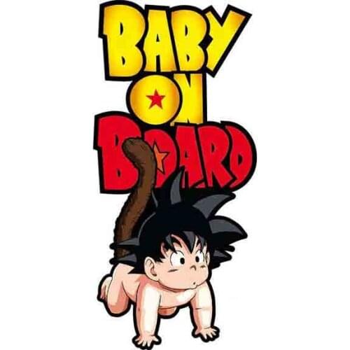 Dawasaru Car Stickers Baby on Board Goku Decal Cartoon Anime Baby In Car Styling Rear Windshield Trunk Decor JDM Waterproof,13cm