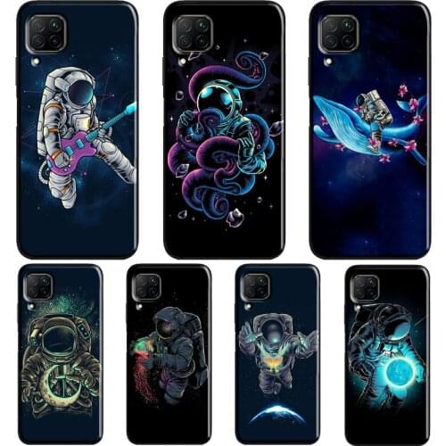 Space Astronaut Case For Huawei P20 Lite P40 P30 Pro Nova 5T P Smart Z 2019 2021 Honor 10 Lite 9X 8X Cover