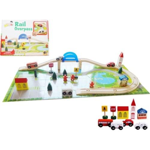 Wooden Toy Small Train Track Car Play House Childrens Educational Early Childhood Education Toy Building Block Toy Car