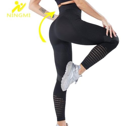 NINGMI Pants Sport Legging Women Slim Waist Trainer Body Shaper Control Panties Slimming Pants Shapwear Warming Trouser