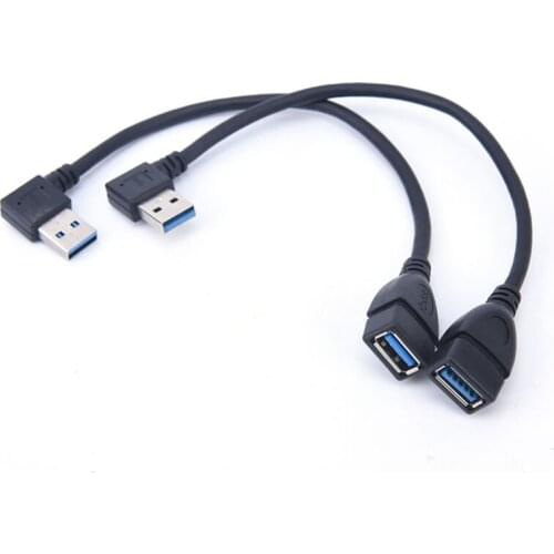 Universal Left/right USB 3.0 Male A To Female A Up Angle 90 Degree Extension Data Sync Cord Cable USB Extension 20cm Cable