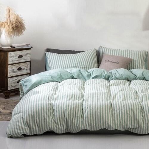 Four Piece Set Of Pure Cotton Spring And Autumn Japanese Knitting Cotton Bedding Sheet Fitted Sheet Quilt Cover