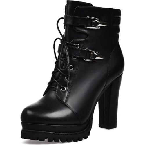 Fashion Boots Ladies Thick Heel Short Boots 2020 Autumn And Winter New British Style Womens Shoes High Heel Ankle Boots