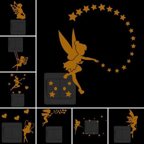 Light Switch Sticker Kids Wall Sticker Luminous Stickers for Children Room Baby Bedroom Home Decor Glowing Stars Butterfly Decal