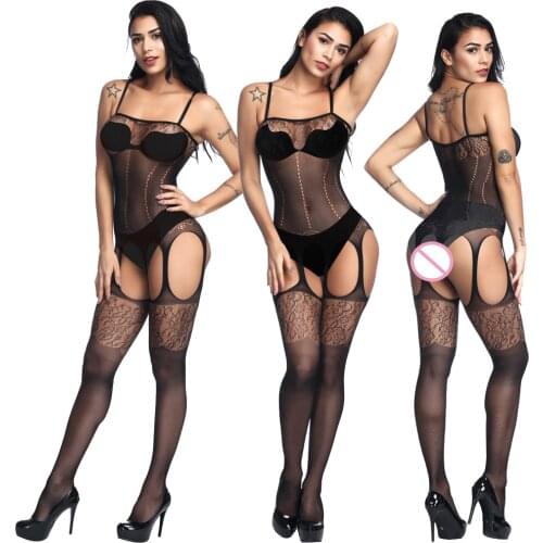 Lingerie Bodysuit Underwear Open Crotch Women Sleepwear sexy Transparent Fetish Erotic Teddies Sexy Body Baby Boll Costume Mujer