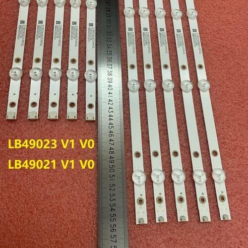 New 5set=50 PCS LED backlight strip for 49PUS7503 49pus6162 49PUS6412 LB49023 V1_00 V0_00 3A6560010EA0 3A6560000EA0