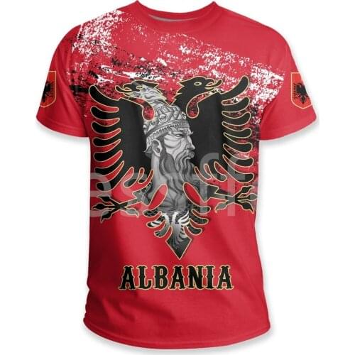 Tessffel Newest Country Flag Retro Albania Symbol NewFashion Men/Women 3Dprint Summer T-Shirts Streewear Funny Short Sleeve B-3