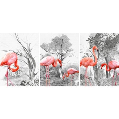 Full Square Diamond Mosaic"Forest/tree/Flamingo"5D DIY Diamond Painting Embroidery Cros Stitch Mosaic Black and White Art Crafts