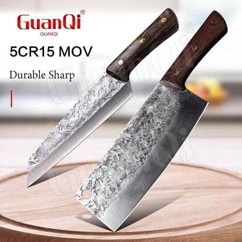 Stainless Steel Chef Knives Hammer Kitchen Butcher Knife Vegetable Cleaver Slicing Knife Chopping Knife Handmade Forged Knifes