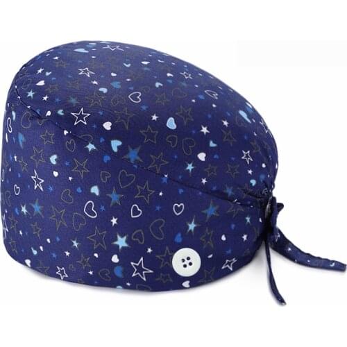 Scrub caps women Multicolor printing sweat-absorbent Scrub hats Beautician working hat men and women spa adjustable Scrubs caps