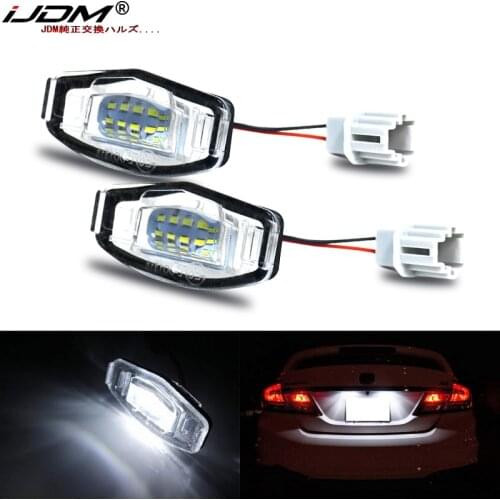 IJDM 2Pcs Car 6000K white License Plate Light LED For Honda Civic Accord Acura MDX RL TL TSX RDX ILX License Plate Lights 12V