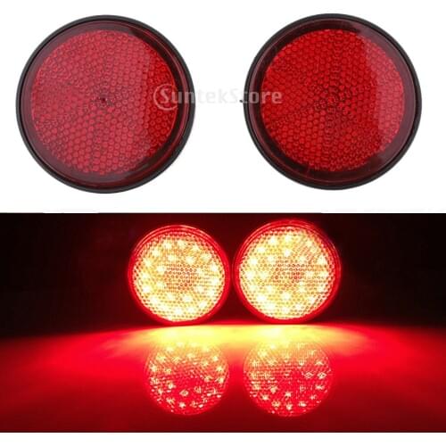 1 Pair 2 Inch Round High Visibility Reflective Reflector For Motorcycles Motor ATV Bikes Dirt Bike 5 Colors Optional
