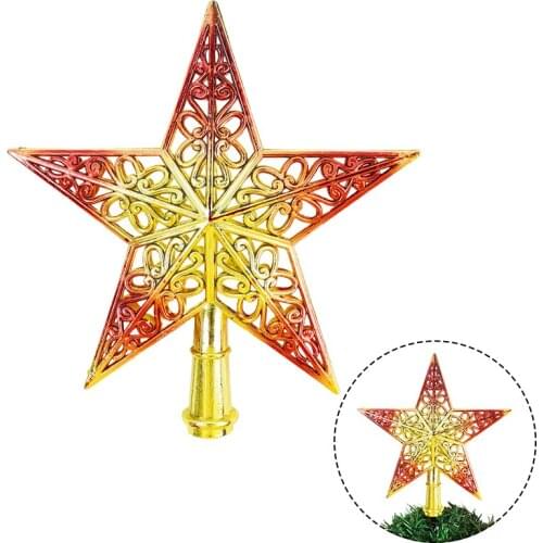 20cm Xmas Ornament Mix Color Treetop Star For Christmas Christmas Tree Decoration Five-Pointed Star Top Navidad New Year Gift