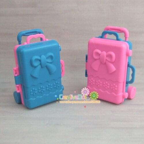 Funny toys for baby girls play house toys plastic lluggage carrier For Barbie doll for kelly doll