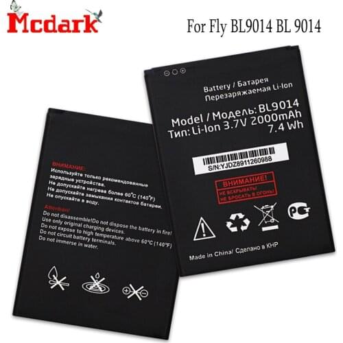 Mcdark For Fly BL9014 BL 9014 Battery Replacement High Quality 2000mAh Back Up Bateria For Fly BL9014 BL 9014 Smart Phone