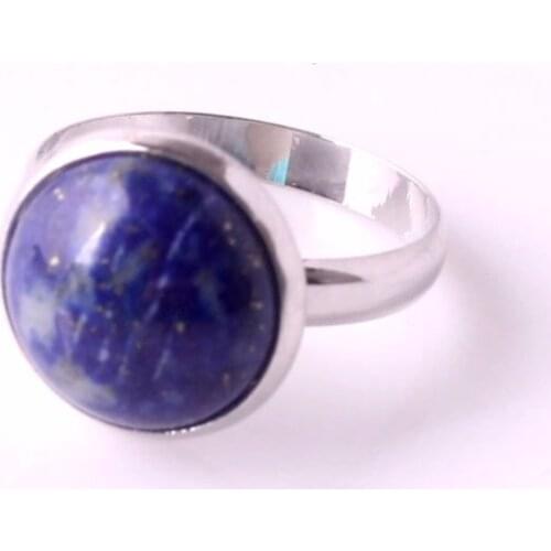 24pcs Random Mixed Onyx & Rhodonite & Rubys Fuchsite Natural Stone Rings For Women Wholesale Silver Plated Fashion Jewelry