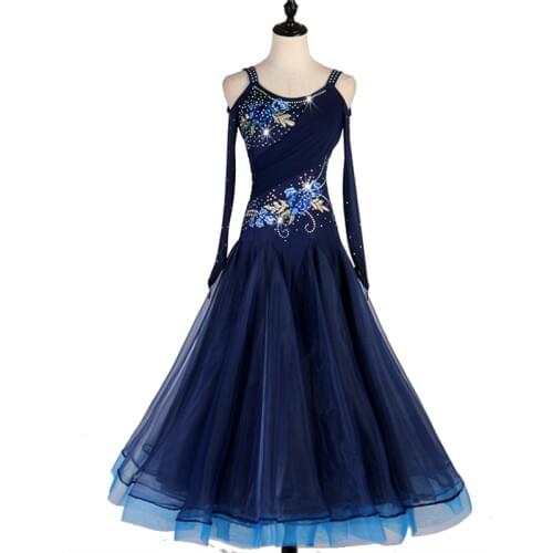 Plus size ballroom dance costumes ballroom dress china rumba dress costumes sexy tango dress viennese waltz dress women sequins