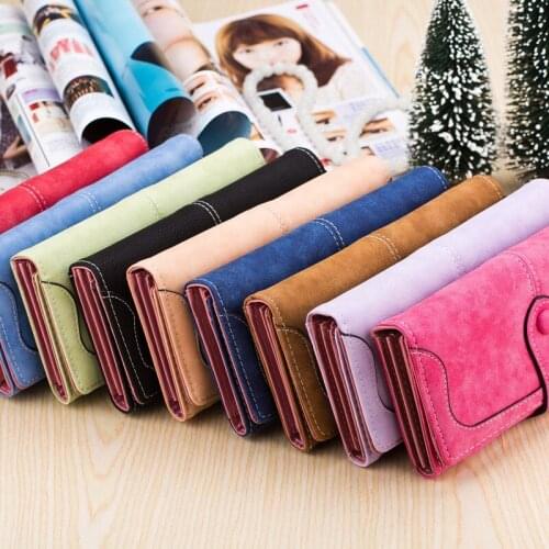 Womens Long Wallet Womens Retro Frosted Splicing Wallet Womens Wallet Womens Purse Wallets